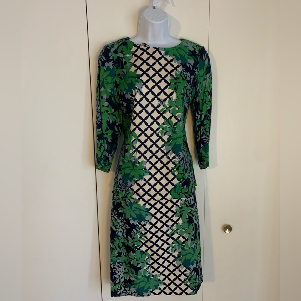 Boden women’s 2 piece blue & green skirt set size 6